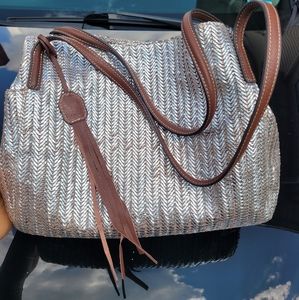 Eric javis silver  woven bag/tote